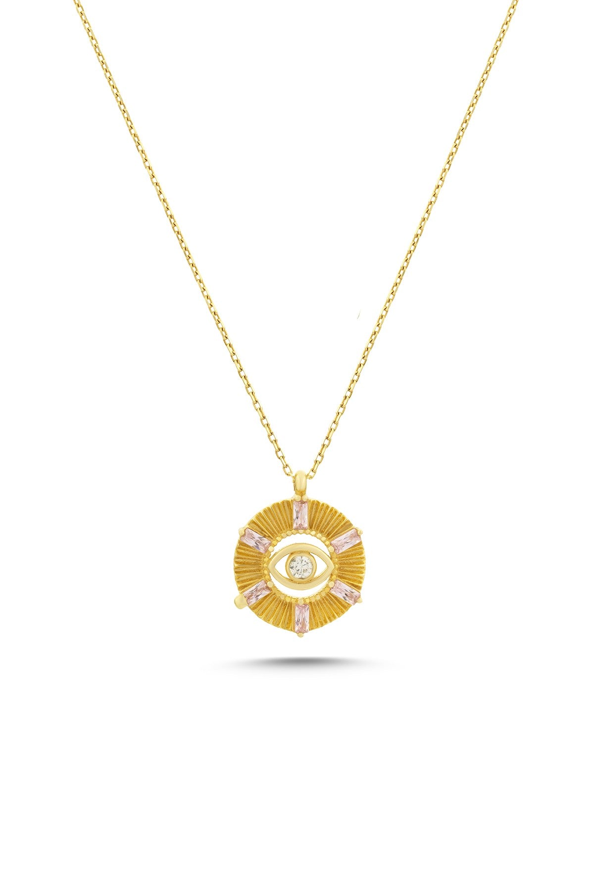 14K Stone-Set Eye Gold Necklace Main image