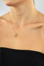 14K Stone-Set Eye Gold Necklace