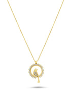 14K Stone-Set Bird Motif Gold Necklace
