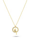 14K Stone-Set Bird Motif Gold Necklace