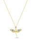 14K Stone-Set Dragonfly Gold Necklace