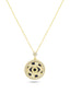 14K Stone-Set Hoop Eye Motif Gold Necklace