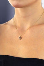 14K Stone-Set Baby Foot Motif Gold Necklace
