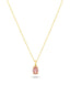 14K Pink Oval Stone-Set Gold Necklace