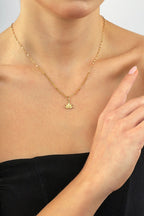 14K Lotus Flower Gold Necklace
