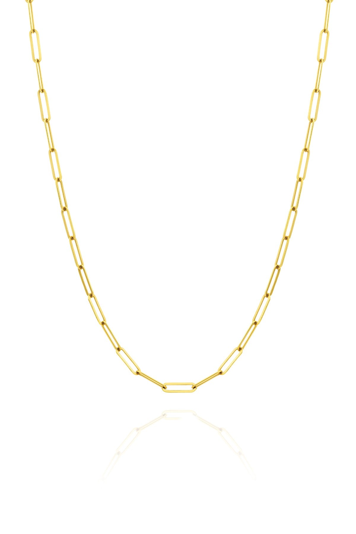 14K Paperclip Gold Necklace