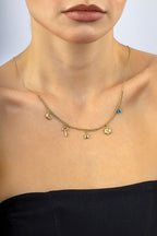 14K Motif Drop Gold Necklace