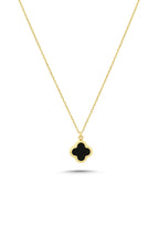 14K Black Clover Gold Necklace