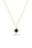 14K Black Clover Gold Necklace