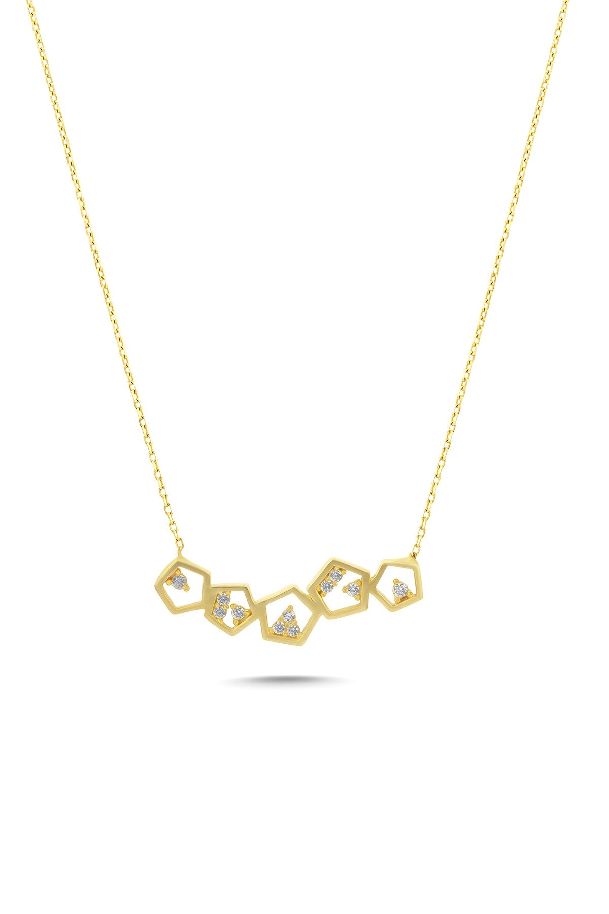 14K Geometric Gold Necklace