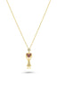 14K Stone-Set Heart Motif Gold Necklace