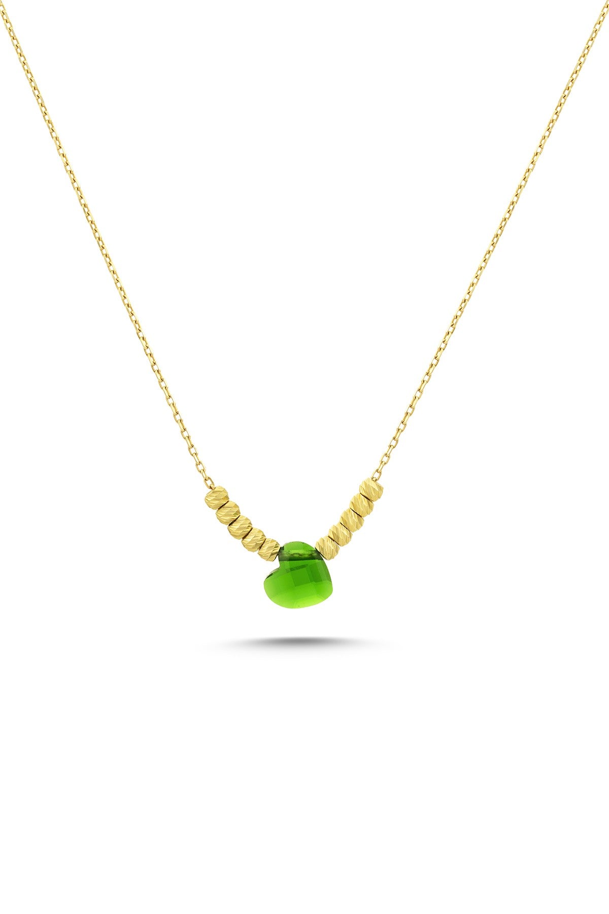 14K Green Heart Gold Necklace Main image