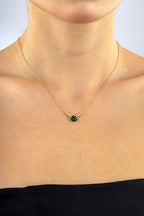 14K Green Heart Gold Necklace