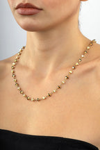 14K Enamel Detail Gold Necklace