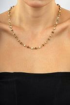 14K Enamel Detail Gold Necklace