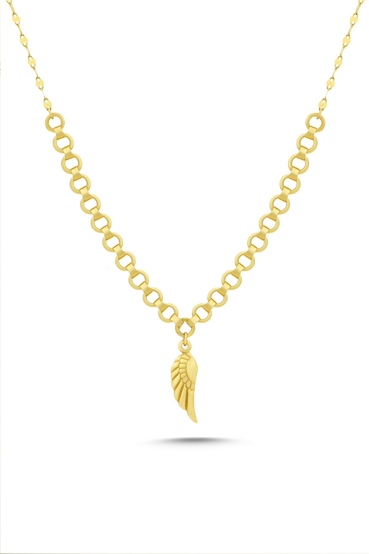 14K Wing Motif Gold Necklace