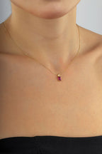 14K Purple Baguette Stone-Set Gold Necklace