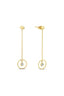 Stone-Set Drop Modern Gold Earrings