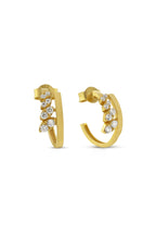 14K Stone-Set Modern Gold Earrings