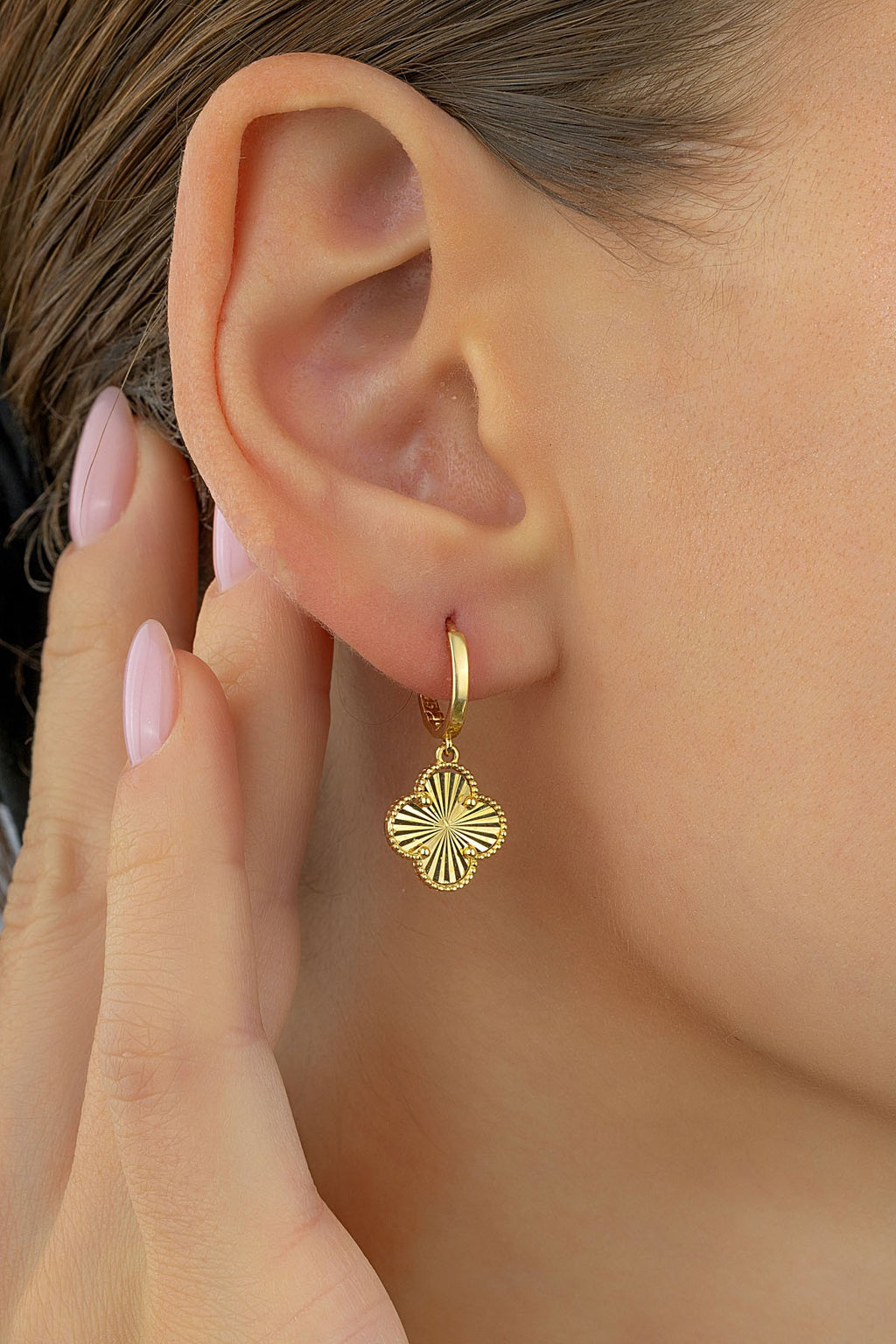 14K Floral Gold Earrings