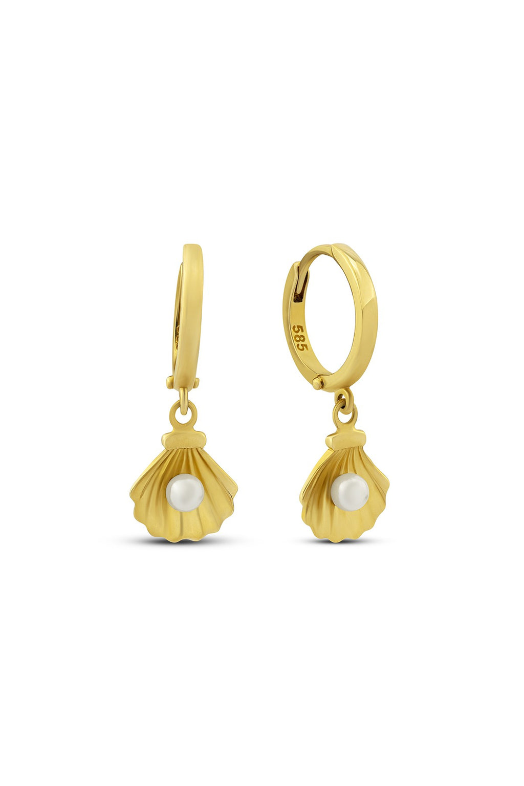 Oyster Pearl Gold Earrings