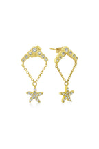 Dangle Stone-Set Star Gold Earrings