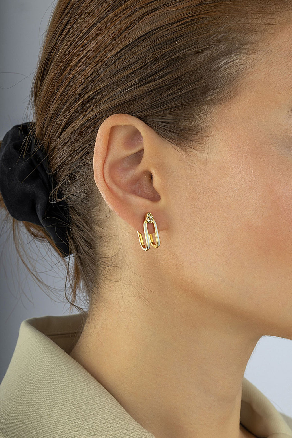 14K Stone-Set Gold Earrings