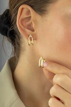 14K Stone-Set Gold Earrings