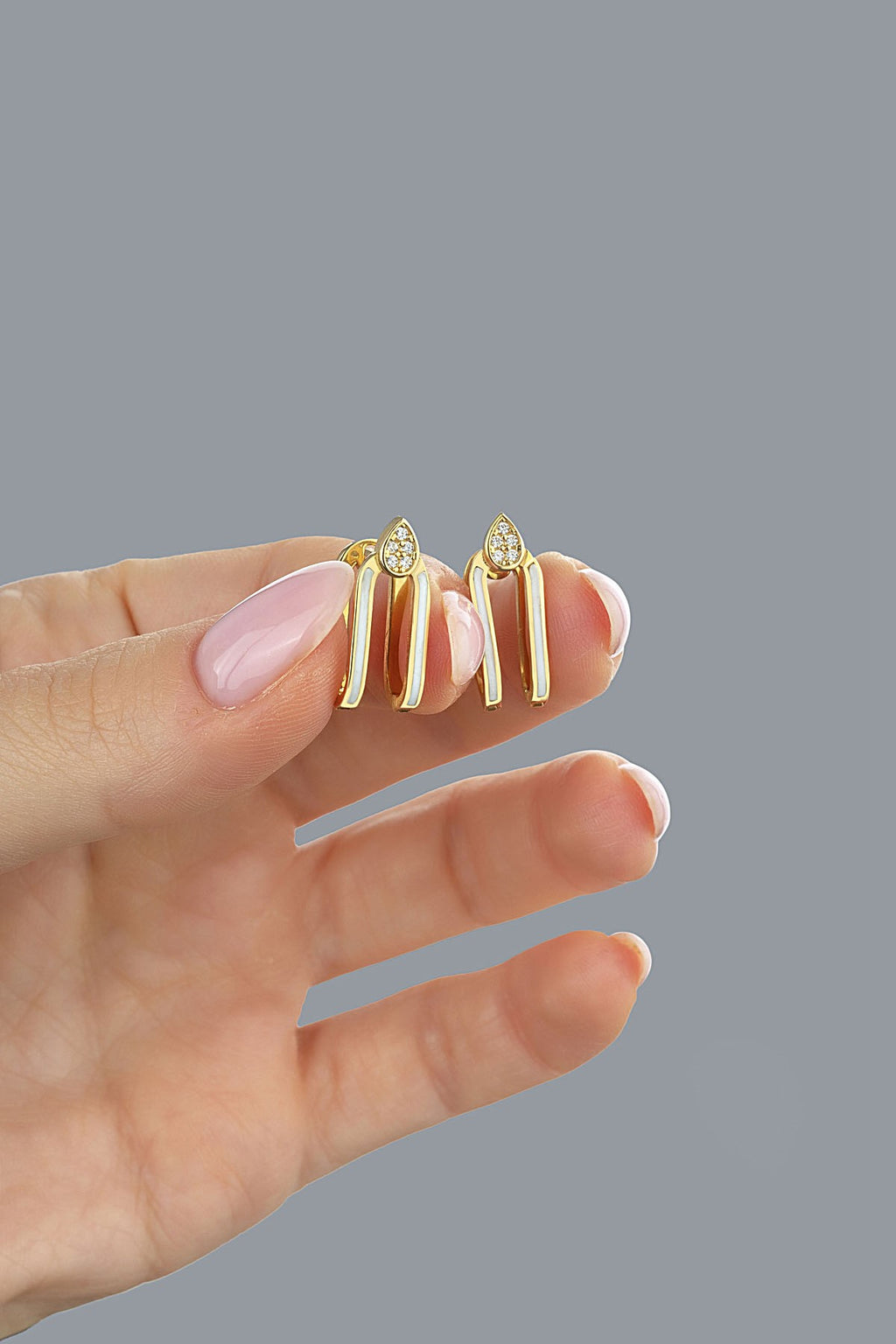 14K Stone-Set Gold Earrings