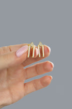 14K Stone-Set Gold Earrings