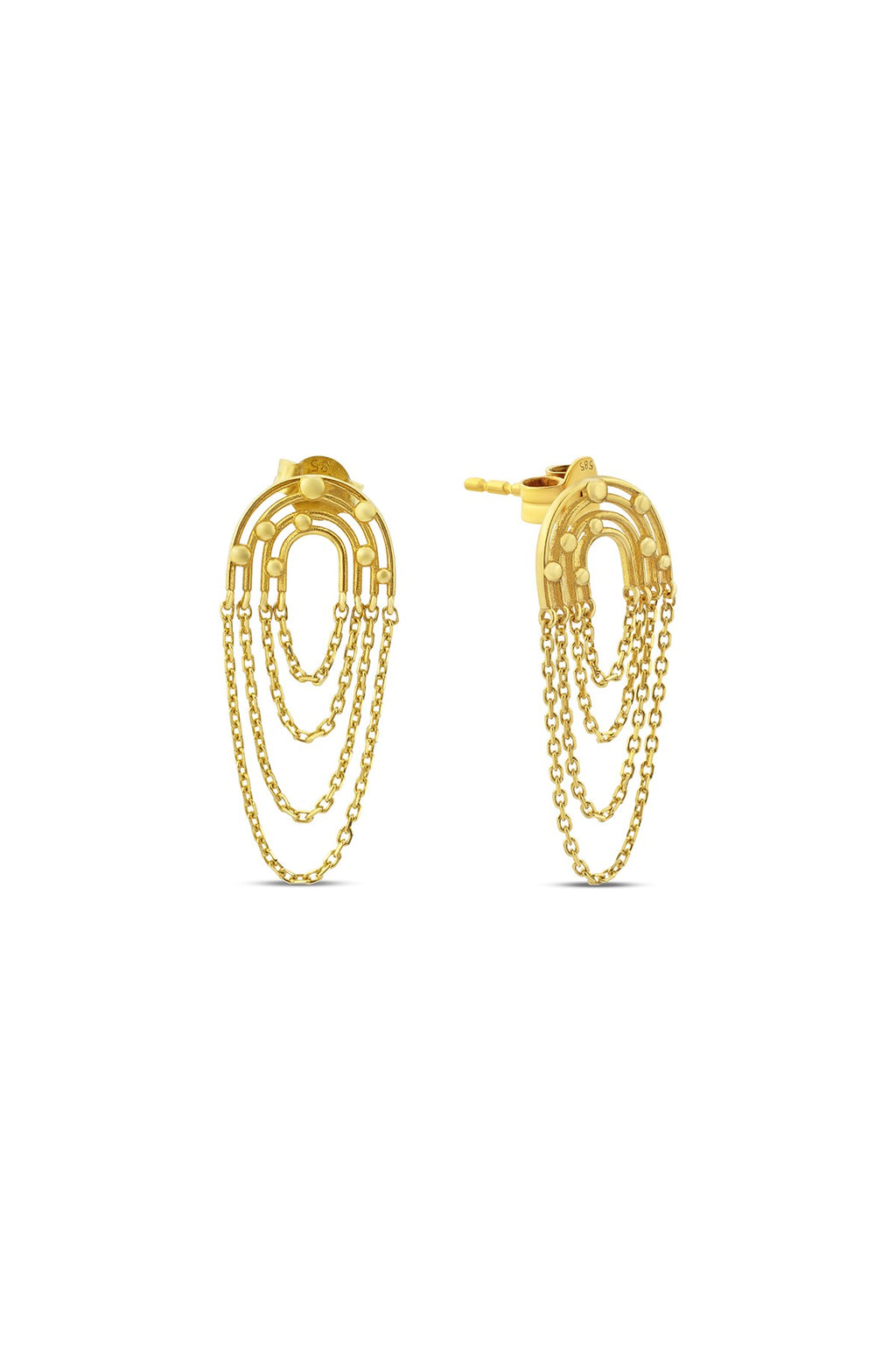 Interlocking Chain 14K Gold Earrings