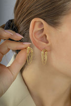 Interlocking Chain 14K Gold Earrings