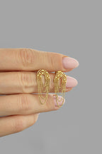 Interlocking Chain 14K Gold Earrings