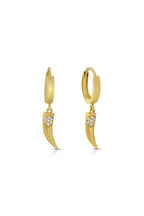 Ivory Motif Stone-Set Gold Earrings