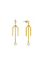 Stone-Set Dangle Gold Earrings