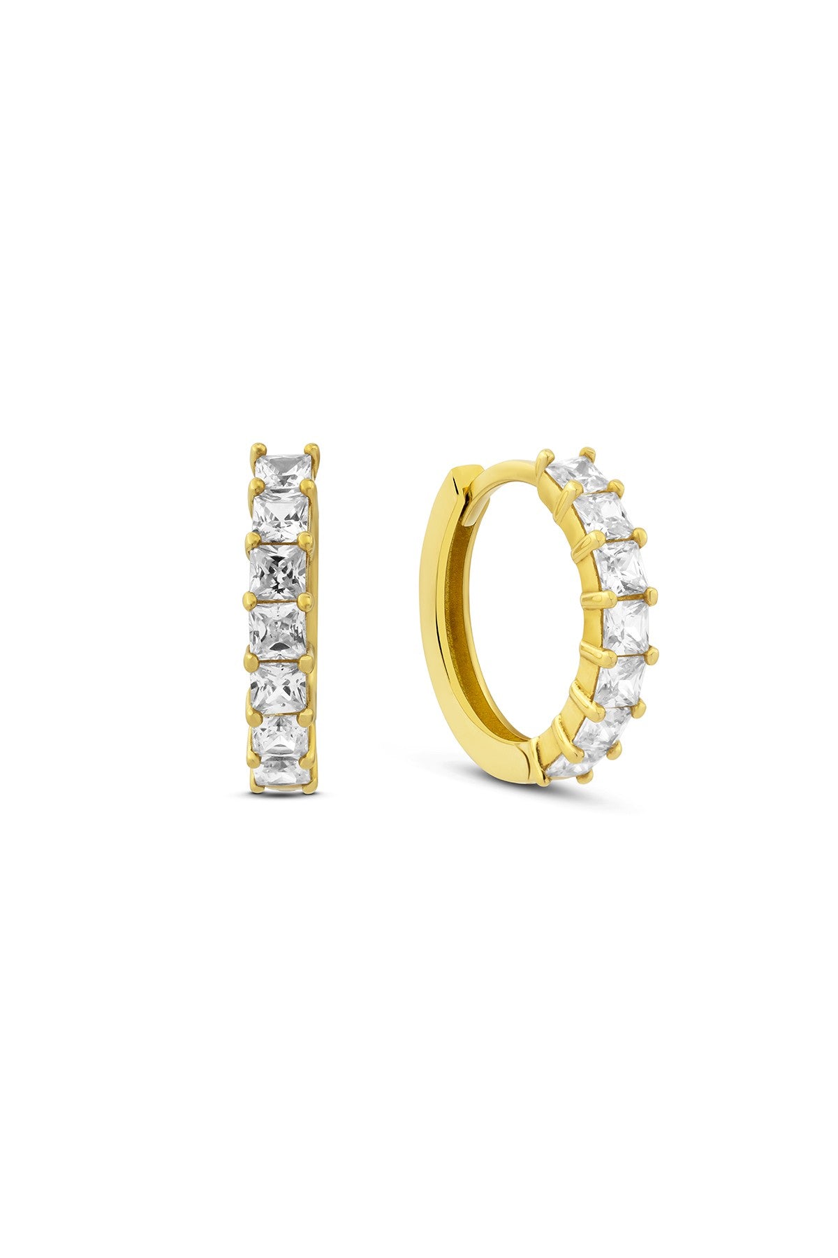 Stone-Set Gold Earrings