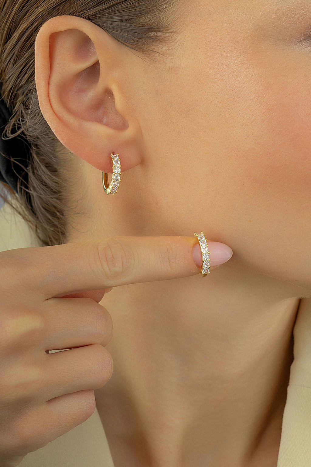Stone-Set Gold Earrings
