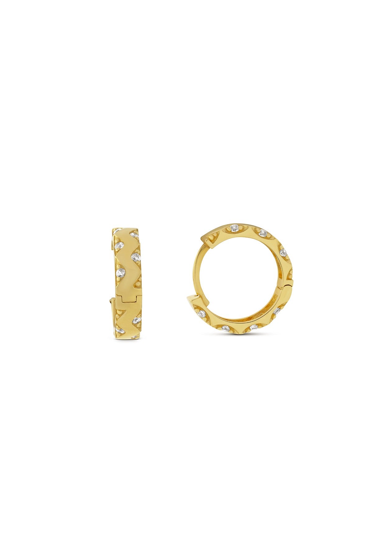 Modern Stone-Set 14K Gold Earrings Secondary image