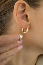 Modern Stone-Set 14K Gold Earrings