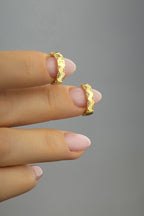 Modern Stone-Set 14K Gold Earrings