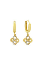 Motif Stone-Set Gold Earrings