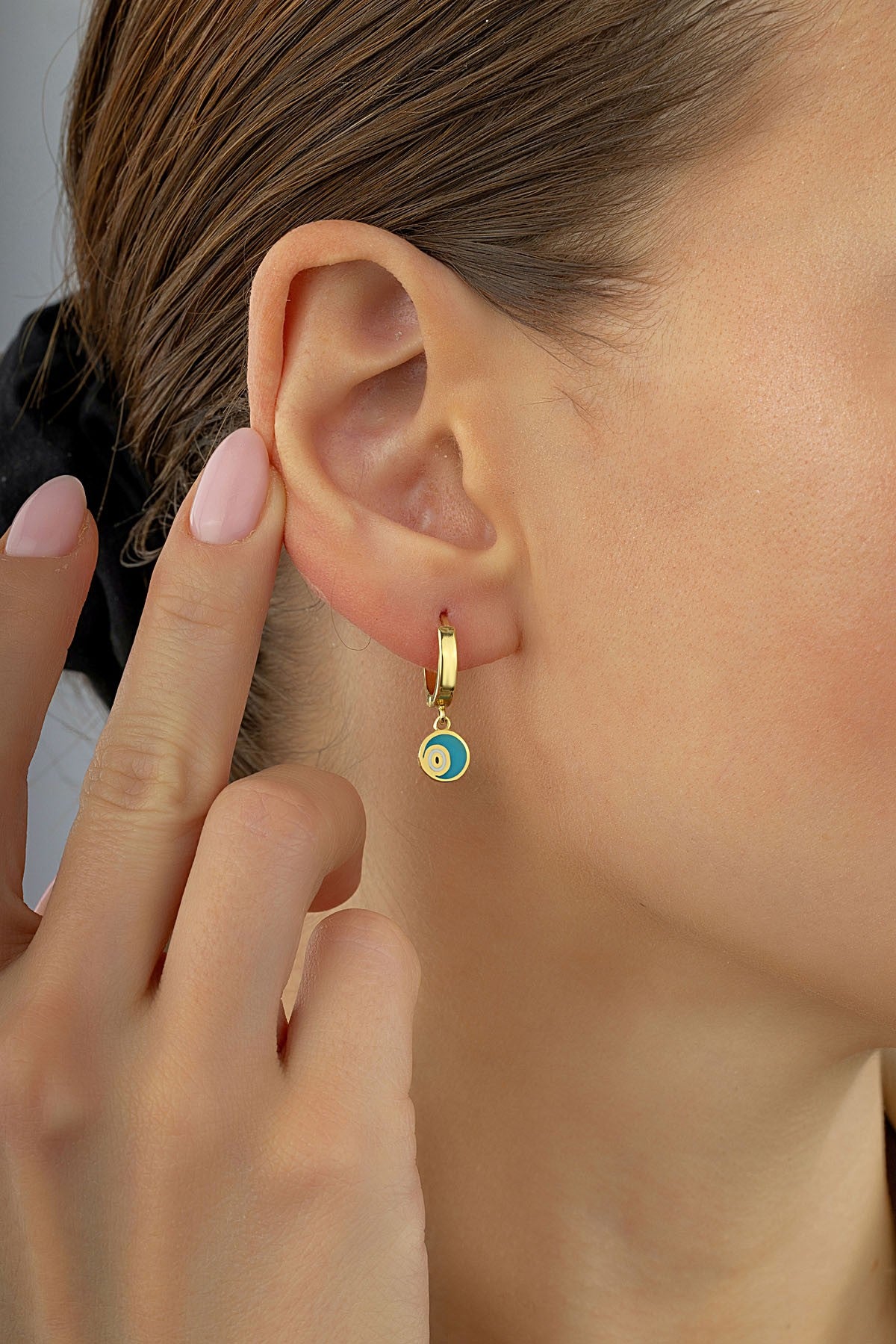 Evil Eye Gold Earrings