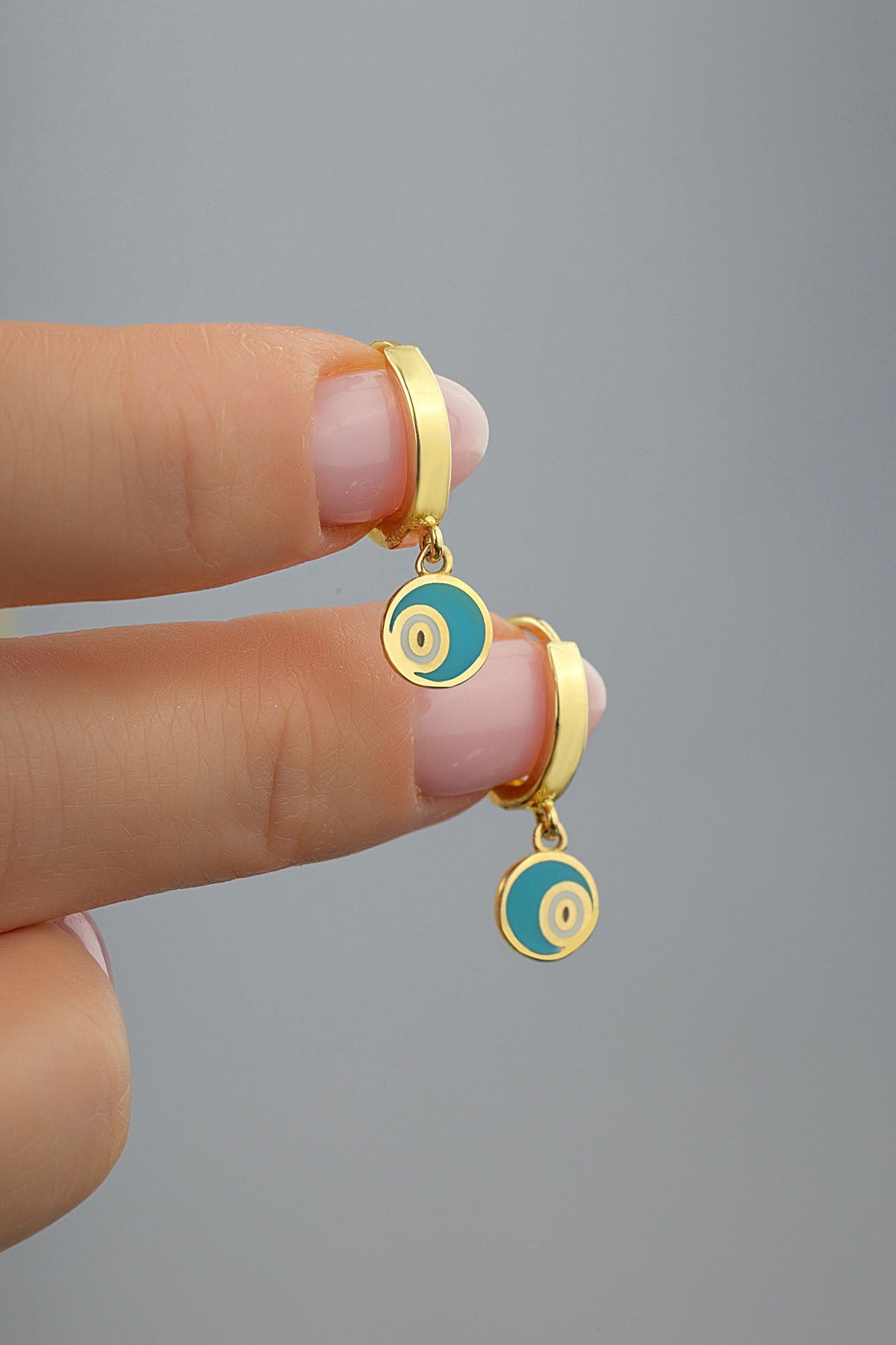 Evil Eye Gold Earrings