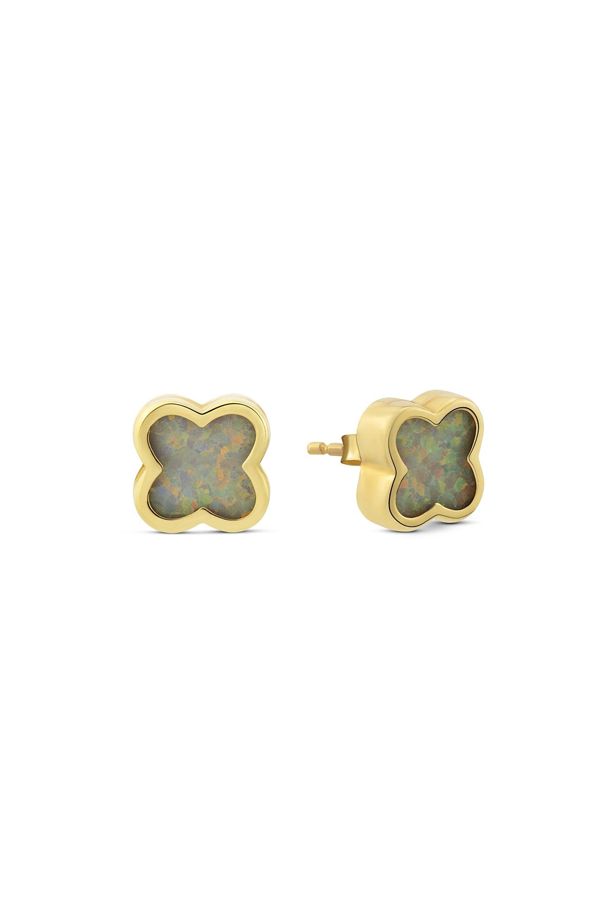 Inner Patterned Leaf Gold Earrings Main image