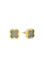 Inner Patterned Leaf Gold Earrings