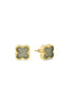 Inner Patterned Leaf Gold Earrings