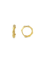 Stone-Set Hexagon Gold Earrings
