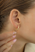 Stone-Set Gold Earrings