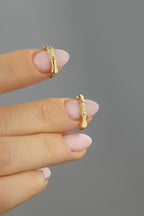 Stone-Set Gold Earrings