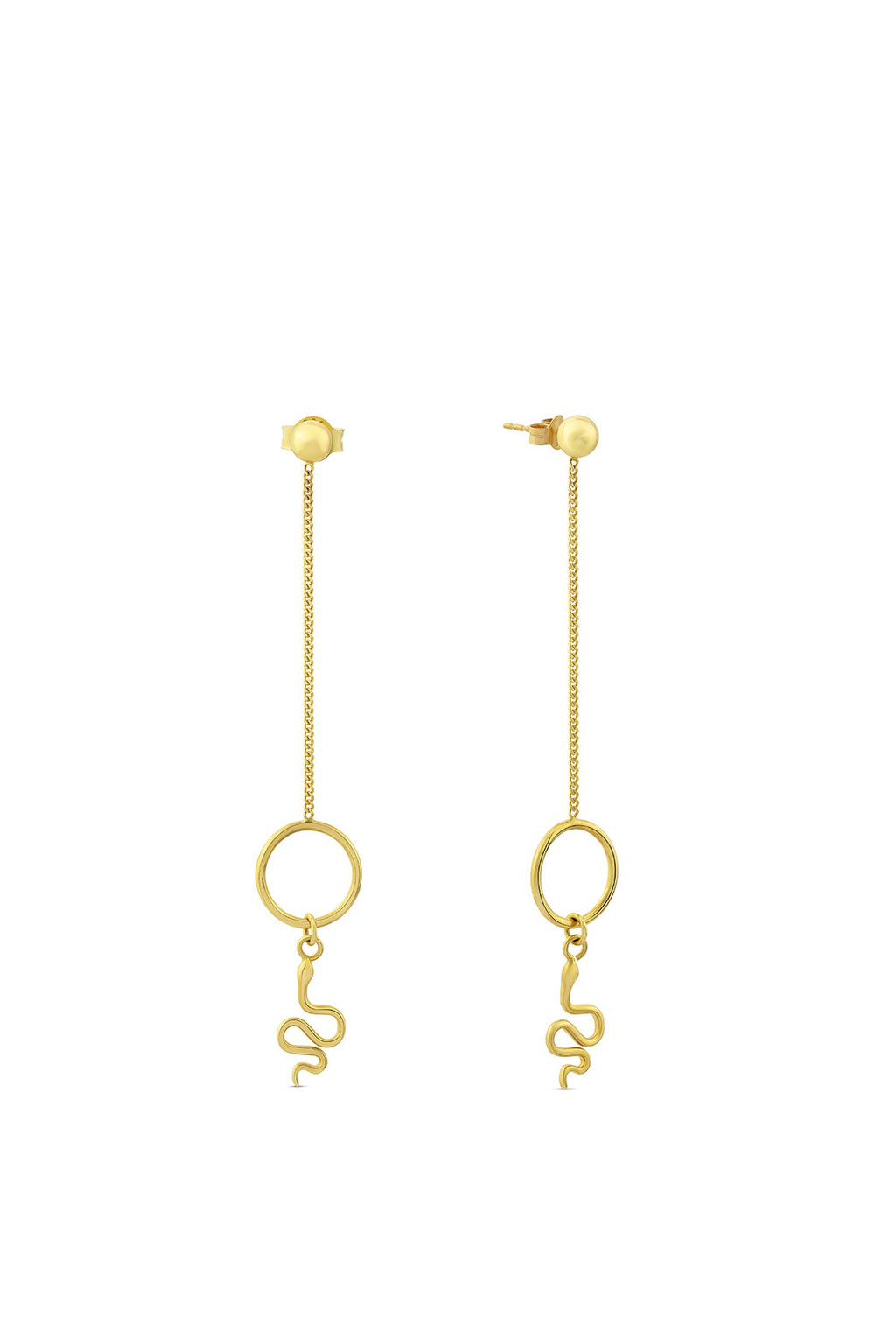 Drop Snake Gold Earrings